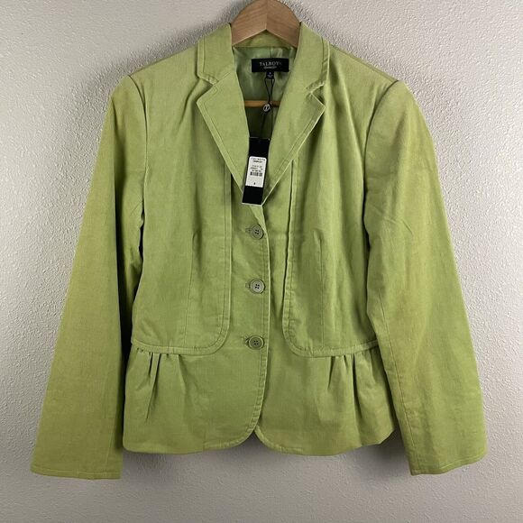 Talbots Womens 8 Green Corduroy The Grace Fit Blazer Sweater - Picture 1 of 6
